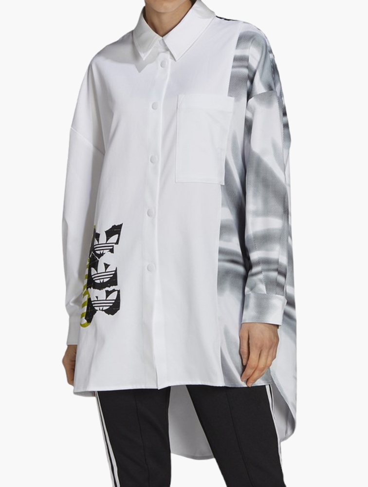 Adidas white dress 2024 shirt